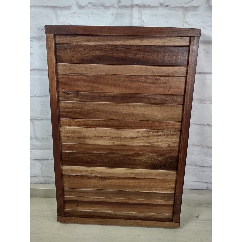 Vintage MCM Acacia Wood Bed Table Tray Folding Legs Breakfast Serving Tray